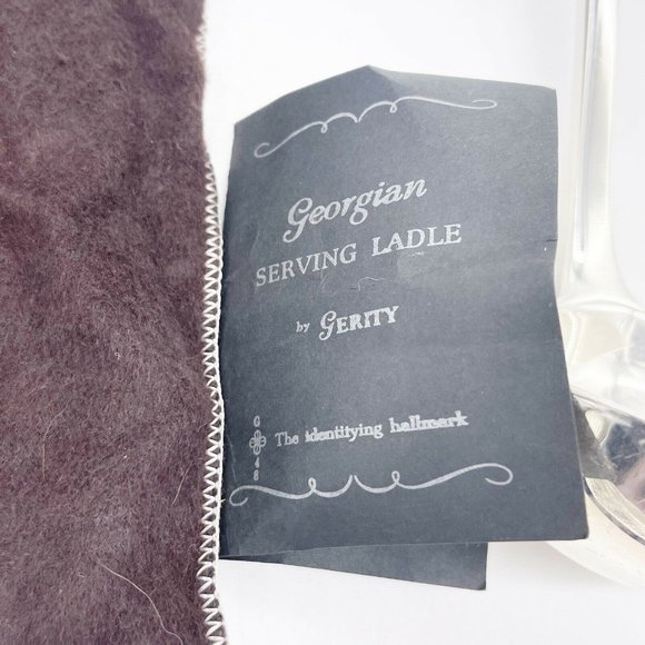 Gerity Georgian Silver Plate Serving Ladle Spoon G48 Cloth Bag Tag 12.5” - Picture 5 of 12